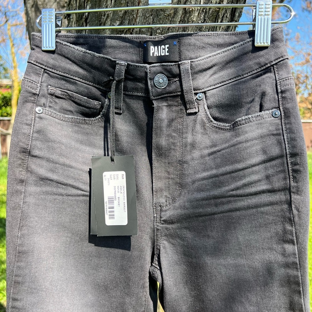 PAIGE Charcoal High-Rise Skinny Jeans size 23